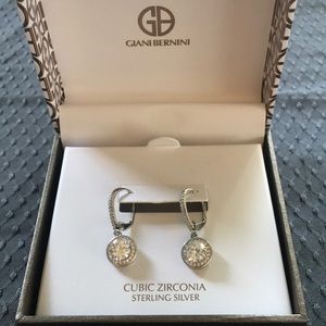 Sterling silver cubic zirconia drop earrings